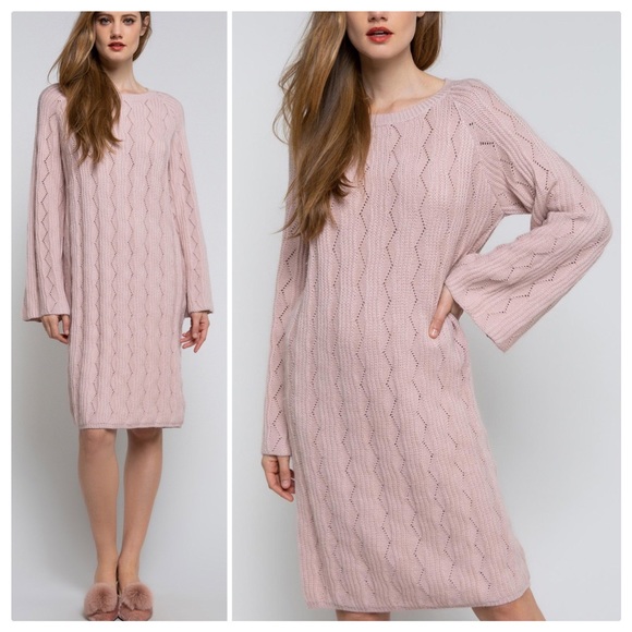 Dreamy Pink in Winter Sweater Dress - Picture 6 of 9